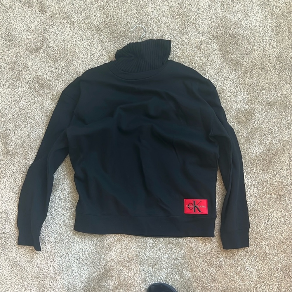 CK Jeans Cowl Neck Sweater - Black size M